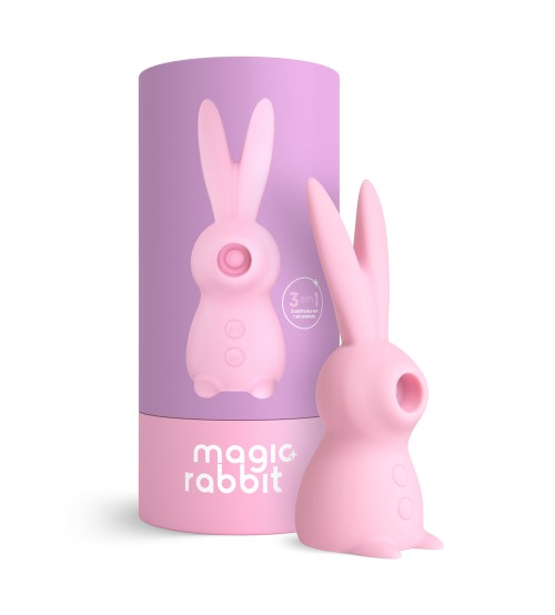 Estimulador de Clitóris Recarregável Magic Rabbit 3 em 1 - Rosa